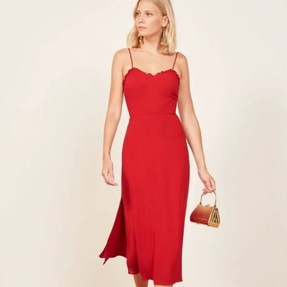 Reformation Dresses Reformation Cassandra Dress Cherry Red Poshmark